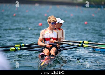 Jonathan ROMMELMANN (GER), Jason OSBORNE (GER), 2. Platz, Silber, leichte Double Scull Männer, leichte Herren Double Scull LM2x, Rudern, Rudern, 2021 29. Juli`s, Sea Forest Waterway. Olympische Sommerspiele 2020, ab 23.07. - 08.08.2021 in Tokio/Japan. Stockfoto